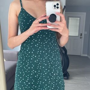 Brandy Melville Green Floral Amara dress